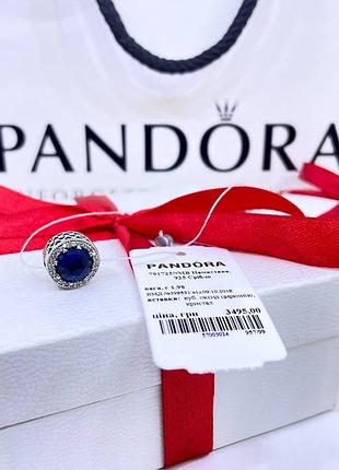 Срібний шарм підвіска намистина пандора pandora 791725nmb насичене синє сяйво срібло s925 ale нове