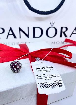 Срібний шарм підвіска намистина пандора pandora 792630c03 рожеве блискуче паве срібло s925 ale нове