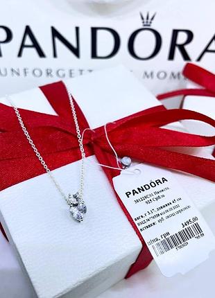 Срібне намисто кулон кольє підвіска пандора pandora 391229c01 два серця срібло s925 ale нове