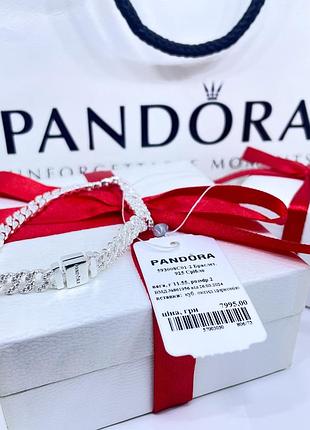 Срібний браслет пандора pandora 593008c01 reflexions з сяйним паве ланцюг каміння срібло проба s925 ale нове