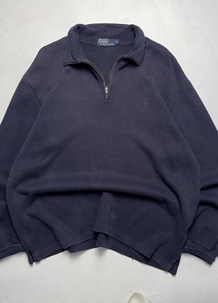 Вінтажний світшот polo ralph lauren 1/4 zip / l розмір