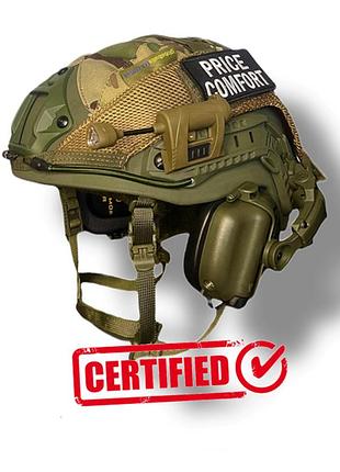 Шлем/каска с наушниками earmor м31h комплект fast helmet nij iiia (m-l) военная тактическая баллистическая каска шолом + кавер + навушники m31h + ліх…