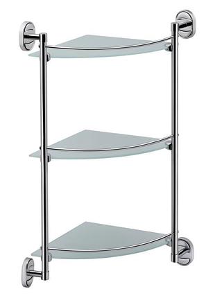 Полиця кутова lidz oreo 1003 скляна 3 ярусна ldore1003crm22182 chrome
