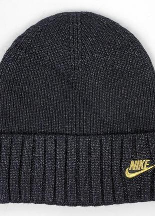 Зимняя шапка nike, цвет коричневый черный