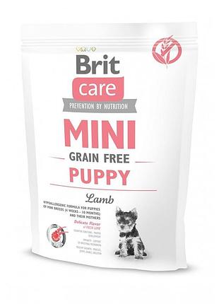 Корм сухой brit care grain free mini puppy lamb для щенков и молодых собак миниатюрных пород с ягненком 400 г.