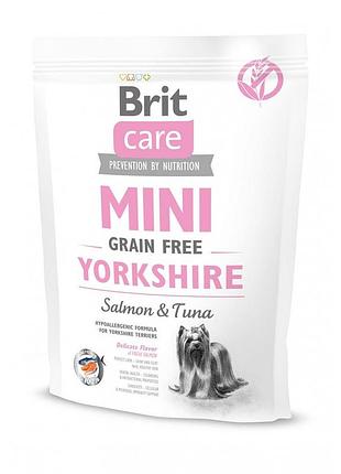 Корм сухой brit care grain free mini yorkshire для йоркширских терьеров с лососем и тунцом 400 г.