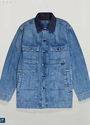 Джинсова куртка унісекс 👩🏻🧔🏻 g star  chore evergreen denim long sleeve overshirt