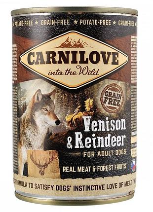 Корм влажный carnilove dog k консервы для собак с северным оленем 400 г.