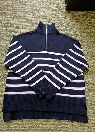 Оверсайз светр, светр вільного фасону, светр поло, светр на блискавці