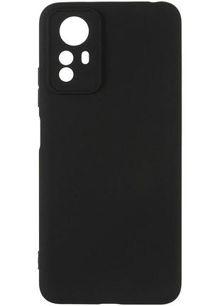 Матовый силиконовый чехол на xiaomi redmi note 12s черный защита камеры микрофибра