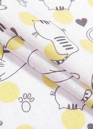 Бязь набивная детская для постельного белья пеленок котики коты плотность 120