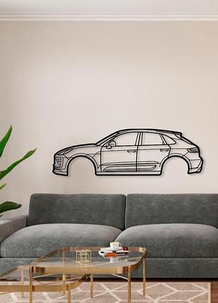 Авто porsche macan, декор на стену из металла 100см