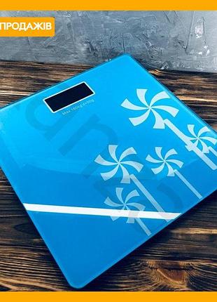Электронные напольные весы domotec до 180 кг с автоотключением синие весы для взвешивания людей