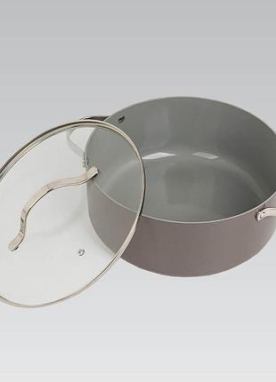 Кастрюля с антипригарным покрытием 1.9л 18см maestro mr-4009-18 индукционный казан