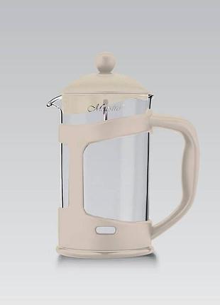 Френч-пресс для чая и кофе 1000мл maestro mr-1665-1000-ivory чайник заварник с прессом стеклянный