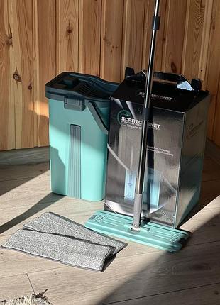 Швабра з відром 10л та автоматичним вертикальним віджимом scratch cleaning mop