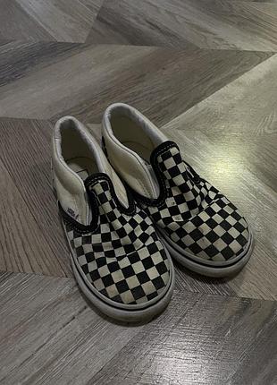 Дитячі класичні сліпони vans classic slip-on у забарвленні "шахівниця"