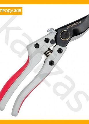 Садовый секатор prof intertool из японской стали sk5 для обрезки растений с автоматическим фиксатором
