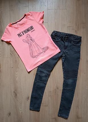 Набір для дівчинки/ джинси з футболкою/ джинси h&m + футболка disney