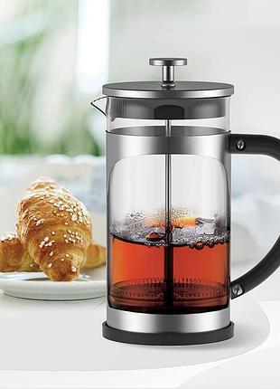 Френч-пресс для чая и кофе 800мл maestro mr-1860-800 чайник заварник с прессом стеклянны