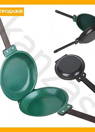 Двостороння сковорода для млинців pancake maker з неіржавкої сталі антипригарна для приготування десертів