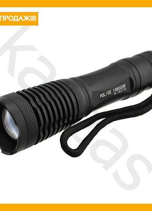 Тактичний ліхтар police 1000 lumen потужний ліхтарик для полювання та туризму ручний ліхтарик
