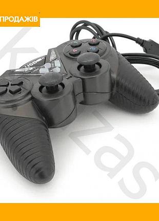 Игровой джойстик для пк usb черный геймпад с вибрацией контроллер для компьютера