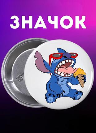 Значек лило и стич lilo & stitch на булавке на рюкзак 44 мм 1 шт