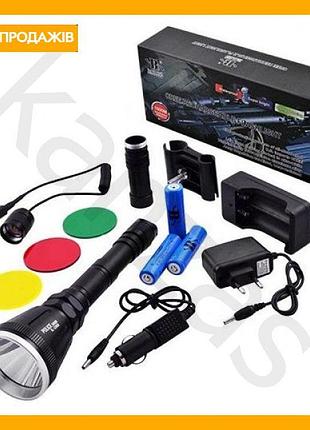 Тактический фонарь police 1180 lumen мощный ручной фонарик для охоты и туризма фонарик для экстремальных