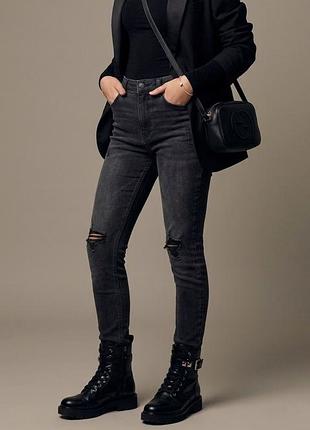 Джинсы скинни river island с разрезами, рост 164 см (13-14 лет / xs)