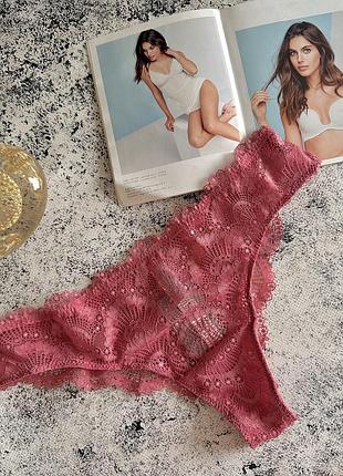 Ажурні трусики intimissimi темно-рожевий