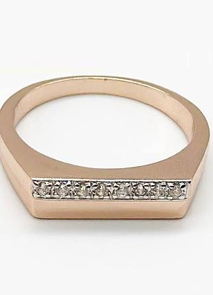 Серебряное кольцо со вставкой фианит, размер 20,0, вес: 3.9 г