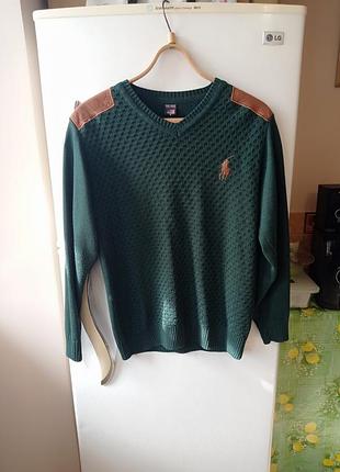 Зеленый свитер от polo ralph lauren