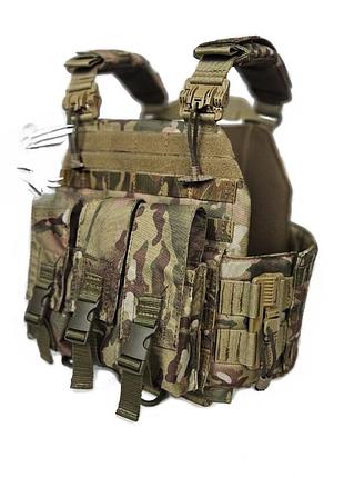 Тактическая плитоноска "быстрый сброс" tactic + 3 подсумки ак жилет военный, разгрузка,бронежилет мультикам