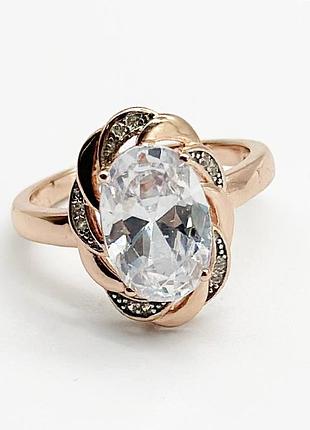 Серебряное кольцо со вставкой фианит, размер 18,5, вес: 3.8 г