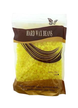 Воск пленочный горячий для депиляции hard wax beans 300 гр в пакете ,разные ароматы вид номер 2 жёлтый