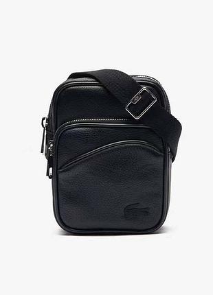 Мужская небольшая сумка через плечо lacoste (4563) черная