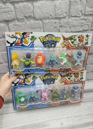 Игровой набор фигурок покемоны, pokemon go, 6шт в комплекте. пикачу, pikachu