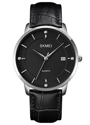 Skmei 1801lsibk silver-black leather