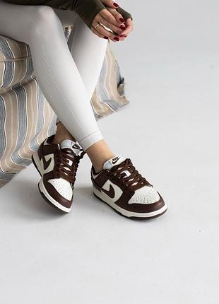 Nike dunk low team chocolate brown white