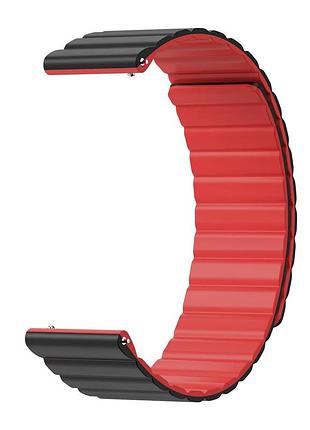 Магнітний ремінець kospet 22 мм. black-red