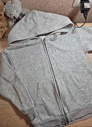 Спортивная кофта зепка серая для мальчика 122-128 h&amp;m
