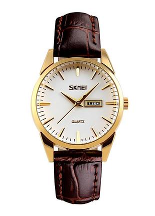 Skmei 9073gdwt-s gold-white lady