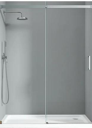 Дверь в нишу koer sr sd02-140x200-tr-01 прозрачное стекло easy clean 8мм, хром (kr5383)