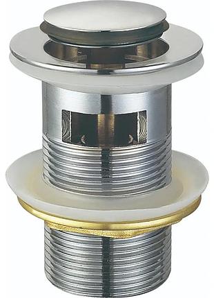 Донний клапан для раковини koer pw-09-01 1 1/4'' з переливом автоматичний сlick-сlack (колір хром) (kr5796)