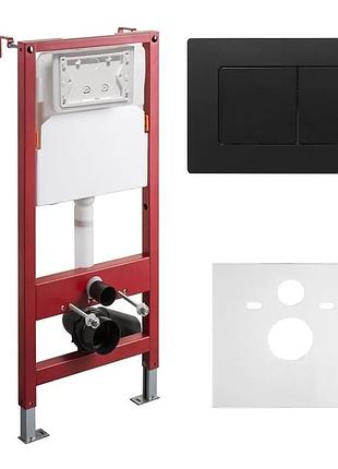 Комплект инсталляционный для унитаза koer kt-0502-05 (с пан. смыва kt-0602-05 черная матовая + звукоиз.) (kr5173)