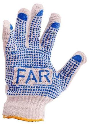 Перчатки рабочие far, в упаковке 12 шт, мешок 600 пар
