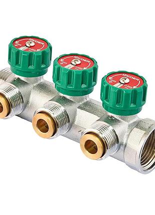 Колектор вентильний з адаптером koer kr.1127-3 - 1"x3 - 3/4 ways (євроконус-площина) (kr4947)