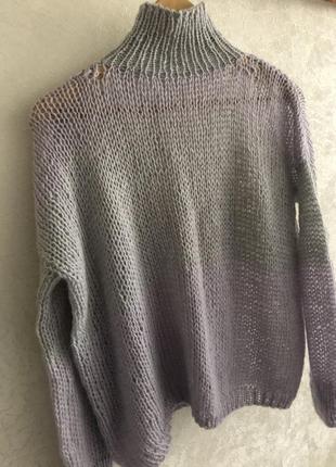 Вязаный свитер с воротом3 фото