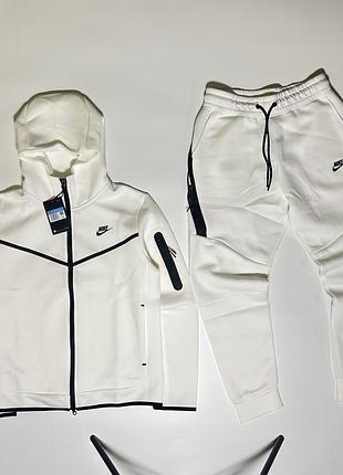Спортивний костюм nike tech fleece білого кольору, розміри m,l,xl
